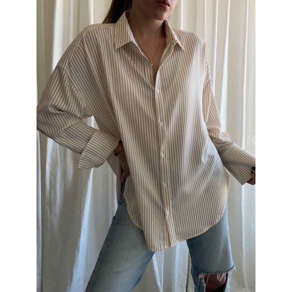 ELISE SHIRT — In Beige/White - Picture 6 of 10